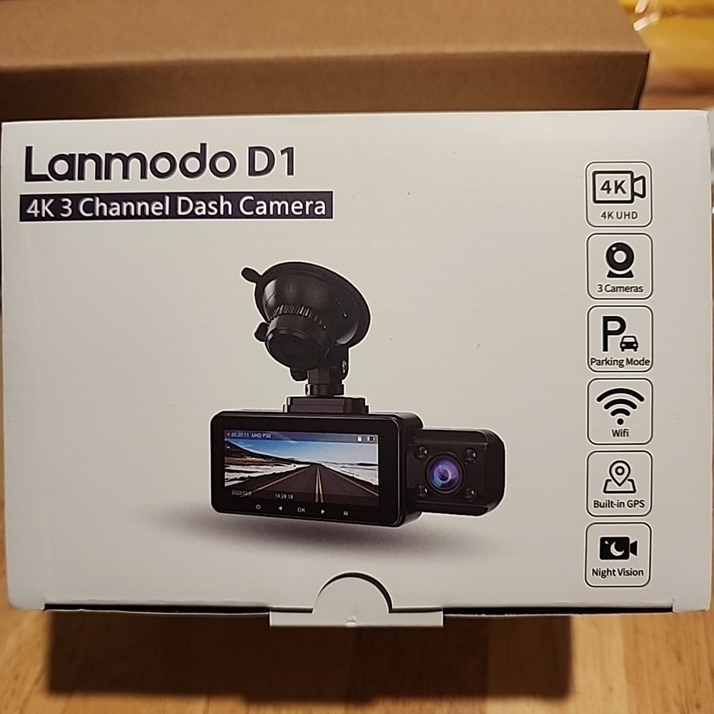 4k 3 Channel Dash Cam 5G WiFi Front Rear Inside Night Vision - Lanmodo D1